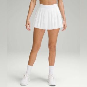 Women’s Lululemon Mesh Pleated MR Mini White Skirt Size 14